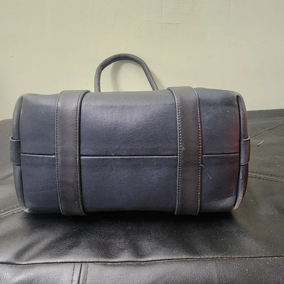 Vintage Coach Soft Satchel 4055 Navy Leather Double Handles 0210-918 early 1990s